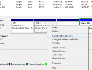 Mark Partition as active